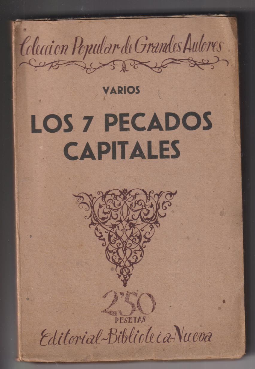 LOs 7 pecados Capitales. Varios autores. Editorial Biblioteca Nueva 1930